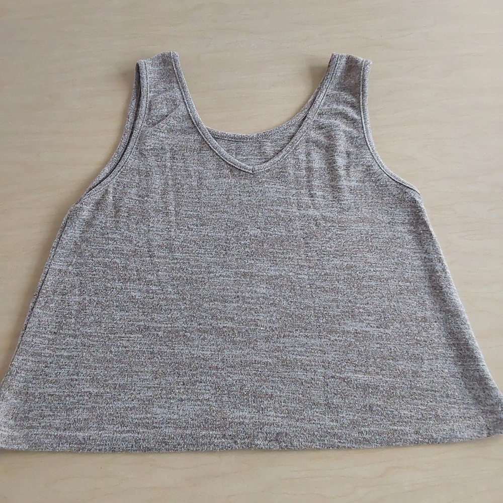 Sweater Tank Heathered Brown Sleeveless Women's Top